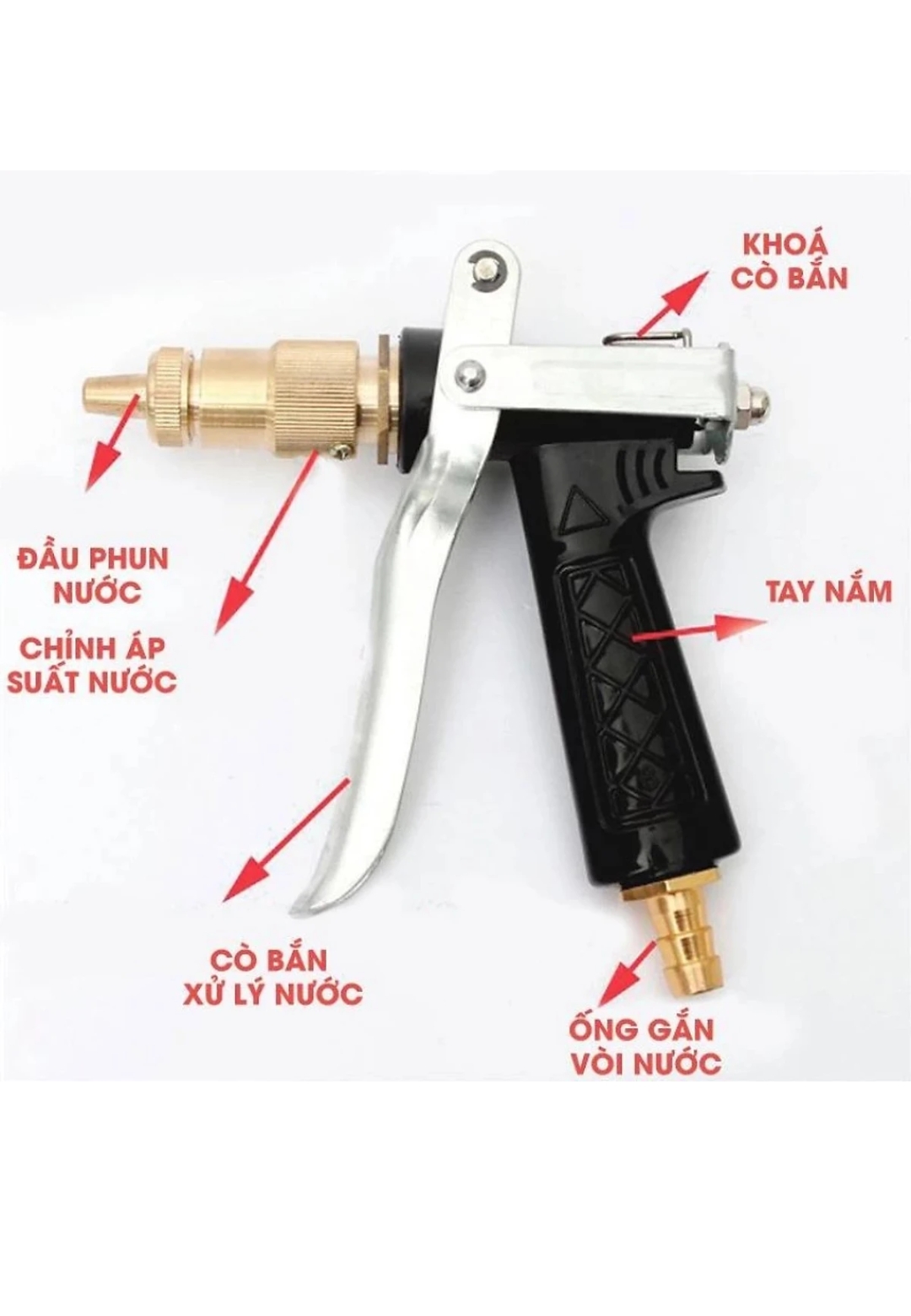 Đầu Vòi Rửa Xe Tăng Áp Chuyên Dụng Hợp Kim