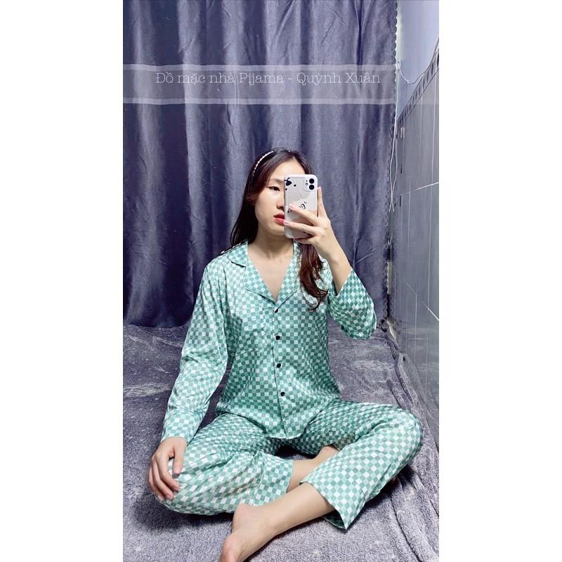 PIJAMA Lụa Cao Cấp tay dài có túi siêu mềm mịn mướt