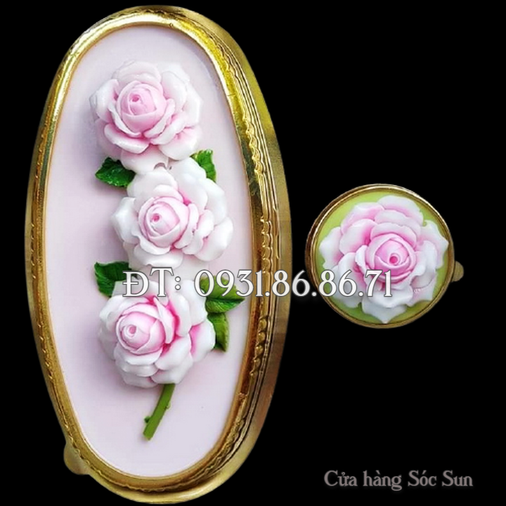 Khuôn silicon hoa hồng cánh tim loại 7 cm - Mã số 1654