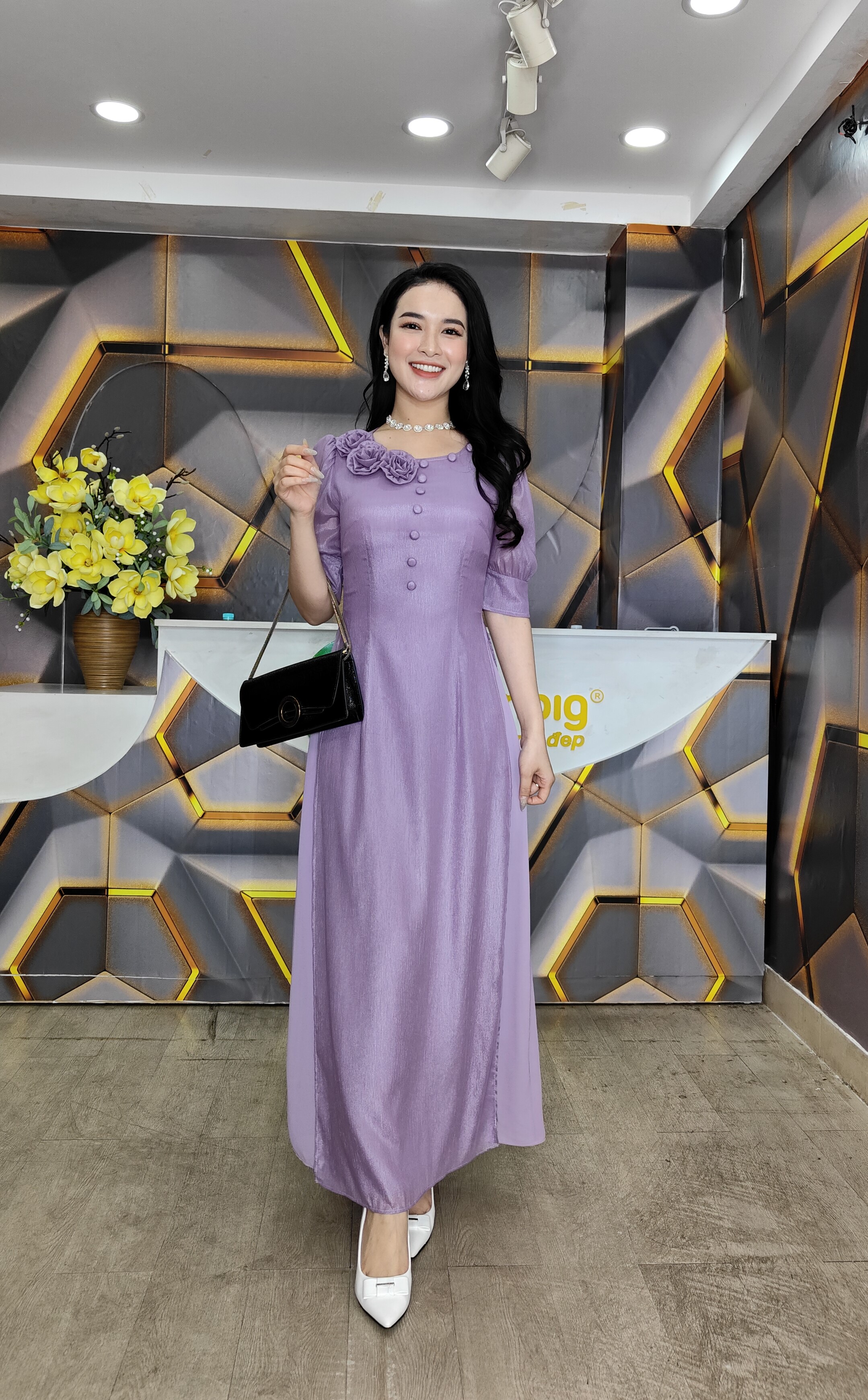 Đầm giả áo dài - Y1681 - Thương hiệu Zonbig