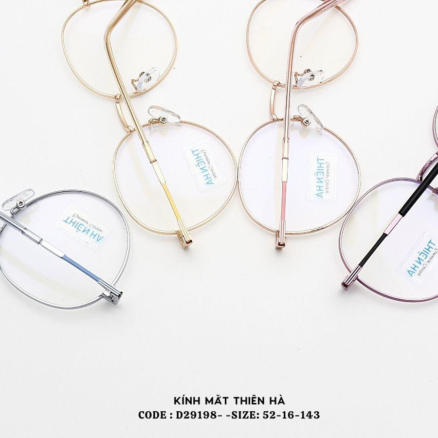 Gọng kính tròn nữ THIÊN HÀ OPTICAL chất liệu kim loại dáng tròn càng mảnh nhẹ size trung nhiều màu D29198
