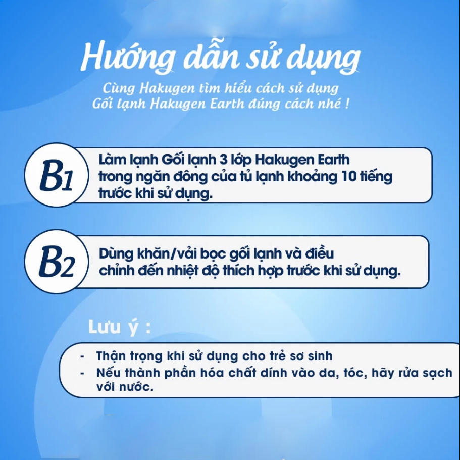 Gối lạnh Hakugen Earth Nhật Bản Làm Mát 3-6 Tiếng Giúp Ngủ Ngon Thư Giãn
