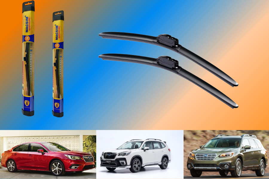 Combo cần gạt nước mưa ô tô Nano Silicon Macsim cho xe  Subaru Impreza 2014-2016