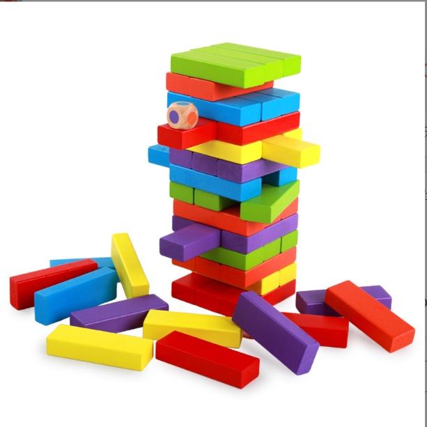 Bộ đồ chơi rút gỗ loại to đẹp domino montessori, đồ chơi trí tuệ giúp bé phát triển tư duy sáng tạo và khả năng khéo léo