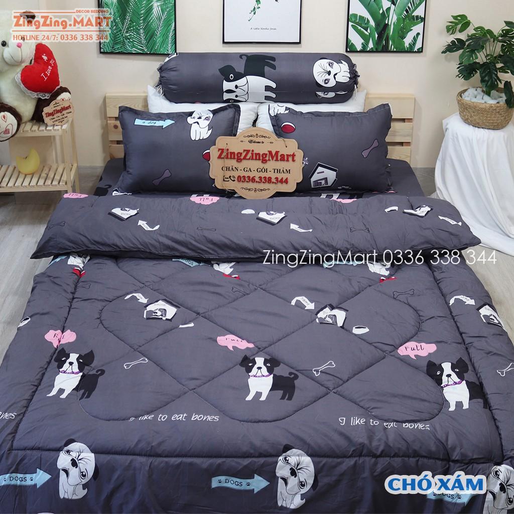 Chăn Phao Khủng Long Bơ Sét 5 Món Chăn Ga Gối - Được chọn thêm mẫu