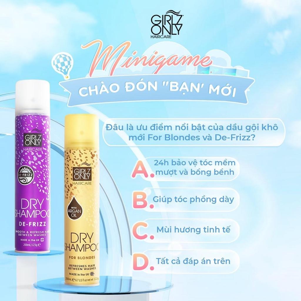 Dầu Gội Khô Girlz Only For Blondes Travelsize 100ml (Vàng mini)