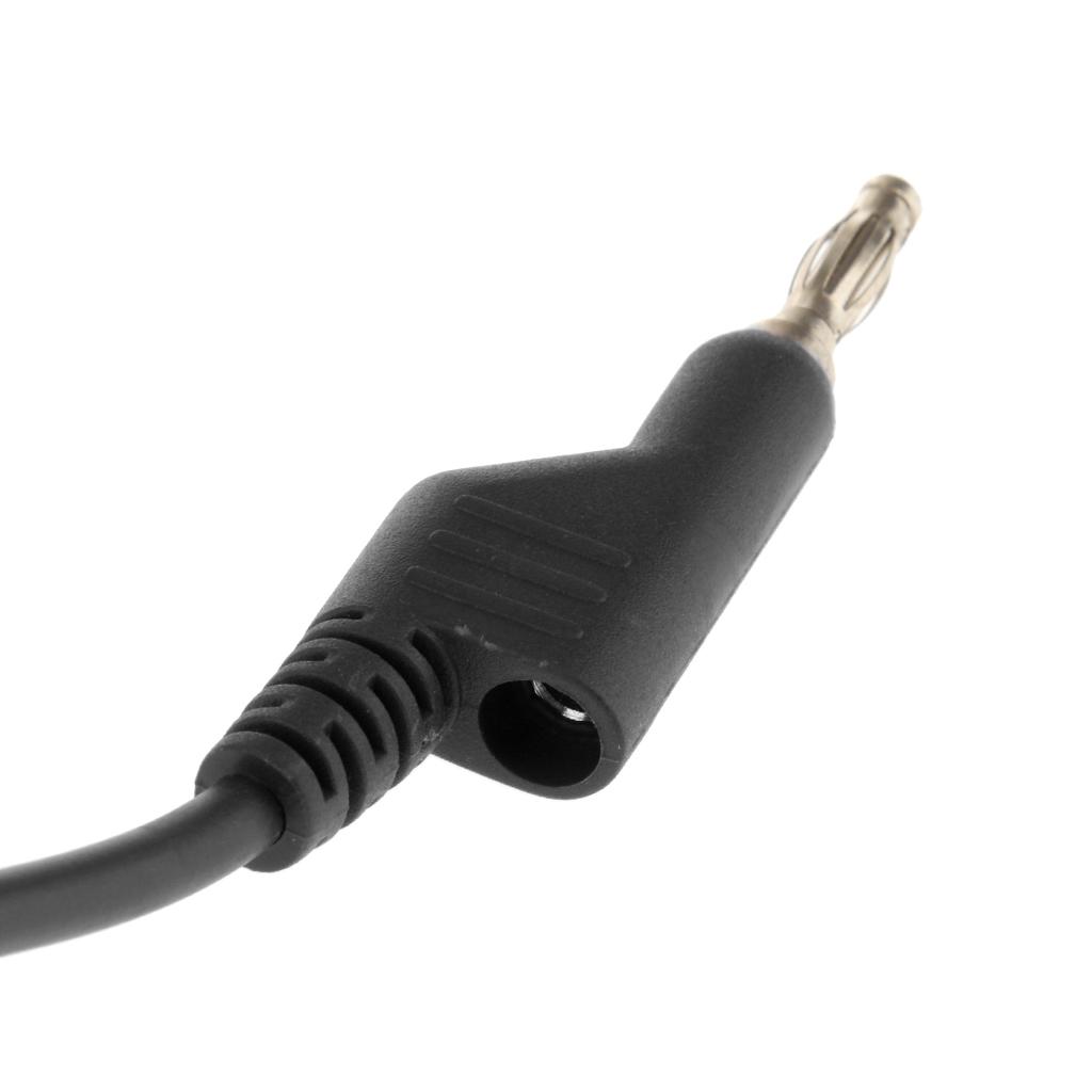 2pcs Dual 4mm Stackable Banana Plug Connector Cable Connector Tester Black