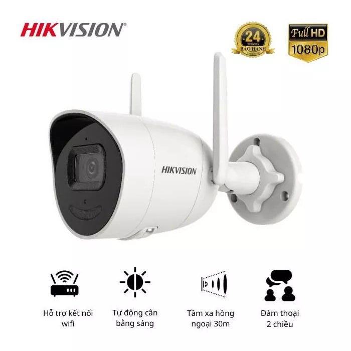 Camera IP Wifi Ngoài Trời HIKVISION DS-2CV2021G2-IDW 2MP Chống Nước - Hàng Chính Hãng