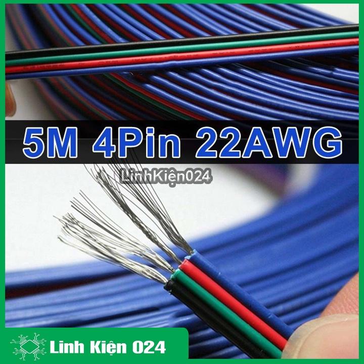 Dây Điện Dẹt 4 Màu Khác Nhau Cho Đèn LED RGB 4 pin 22AWG