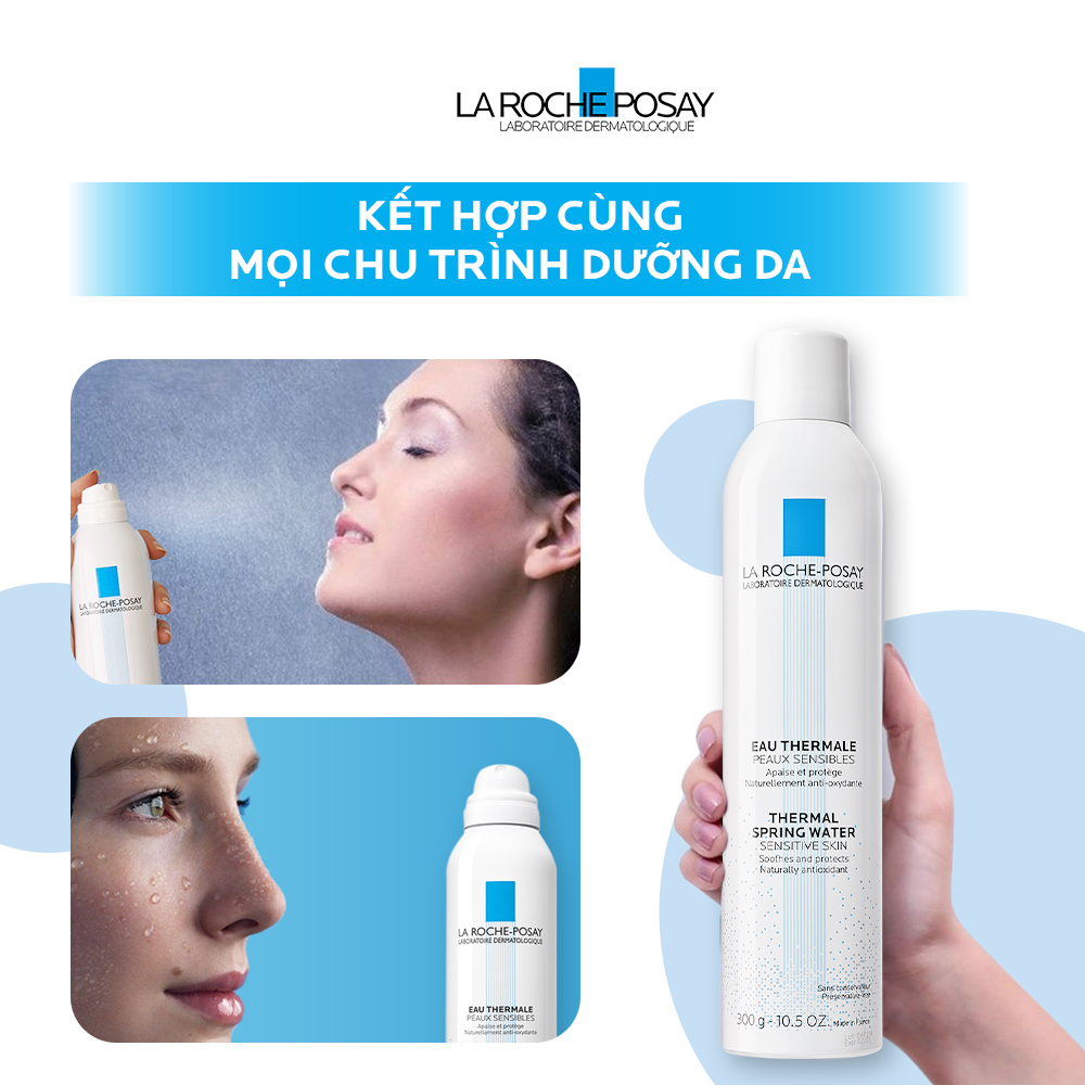 Nước xịt khoáng làm sạch và làm dịu cho da nhạy cảm La Roche-Posay Thermal Spring Water 300ml