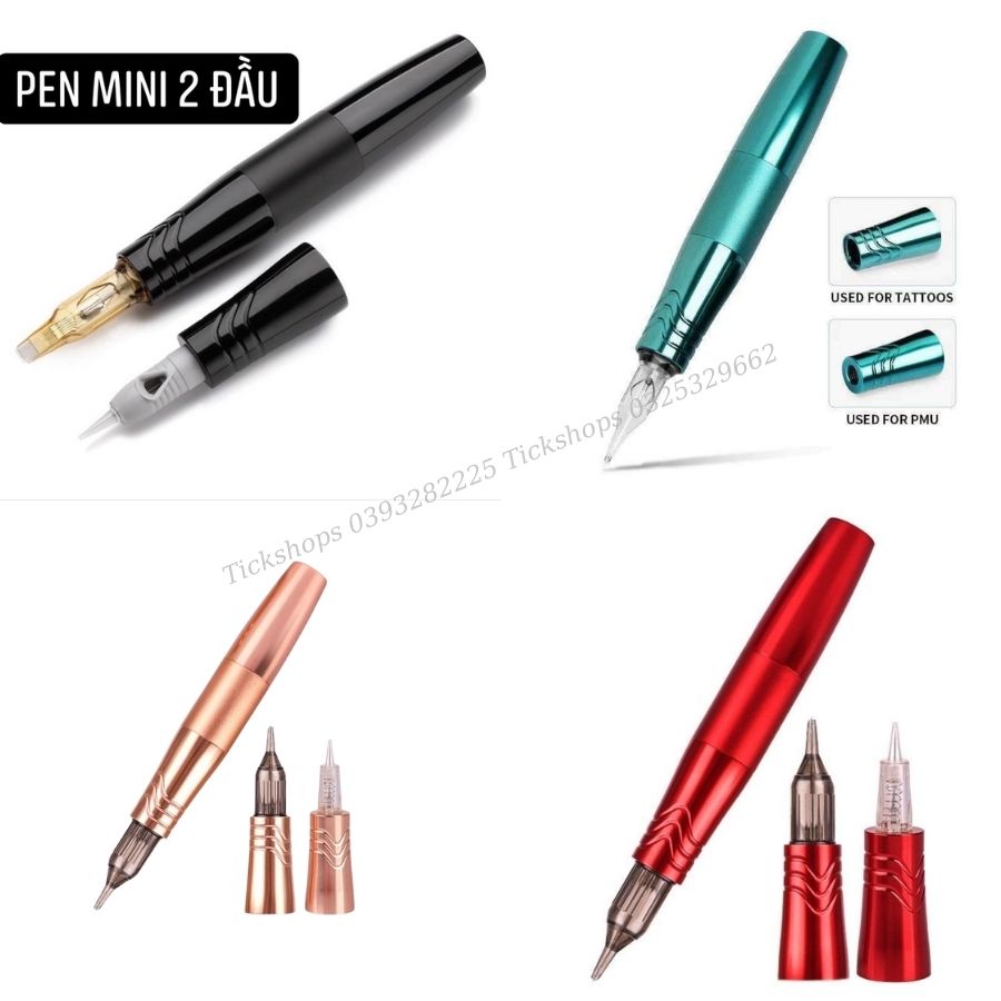 Máy phun xăm_Pen mini 2 đầu 6.0 bảo hành 3 tháng (có kèm ổn áp