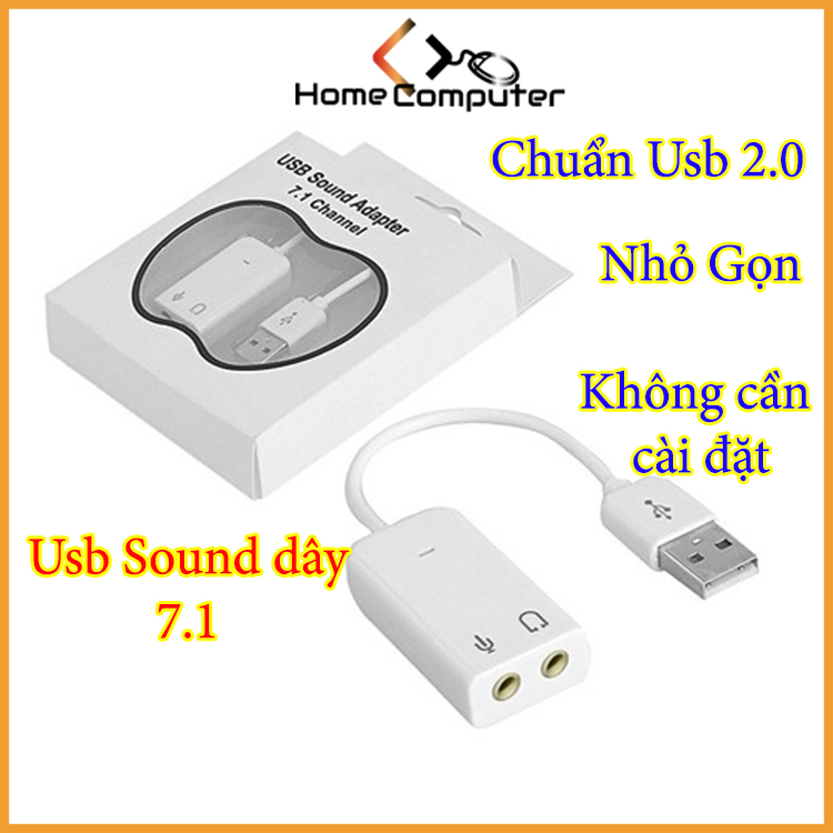 Cáp Chuyển Đổi, Cáp usb sound 7.1 Có Dây. Biến Cổng Usb Thành Cổng  Âm Thanh + Tai Nghe - Ổn Định - Nhỏ Gọn