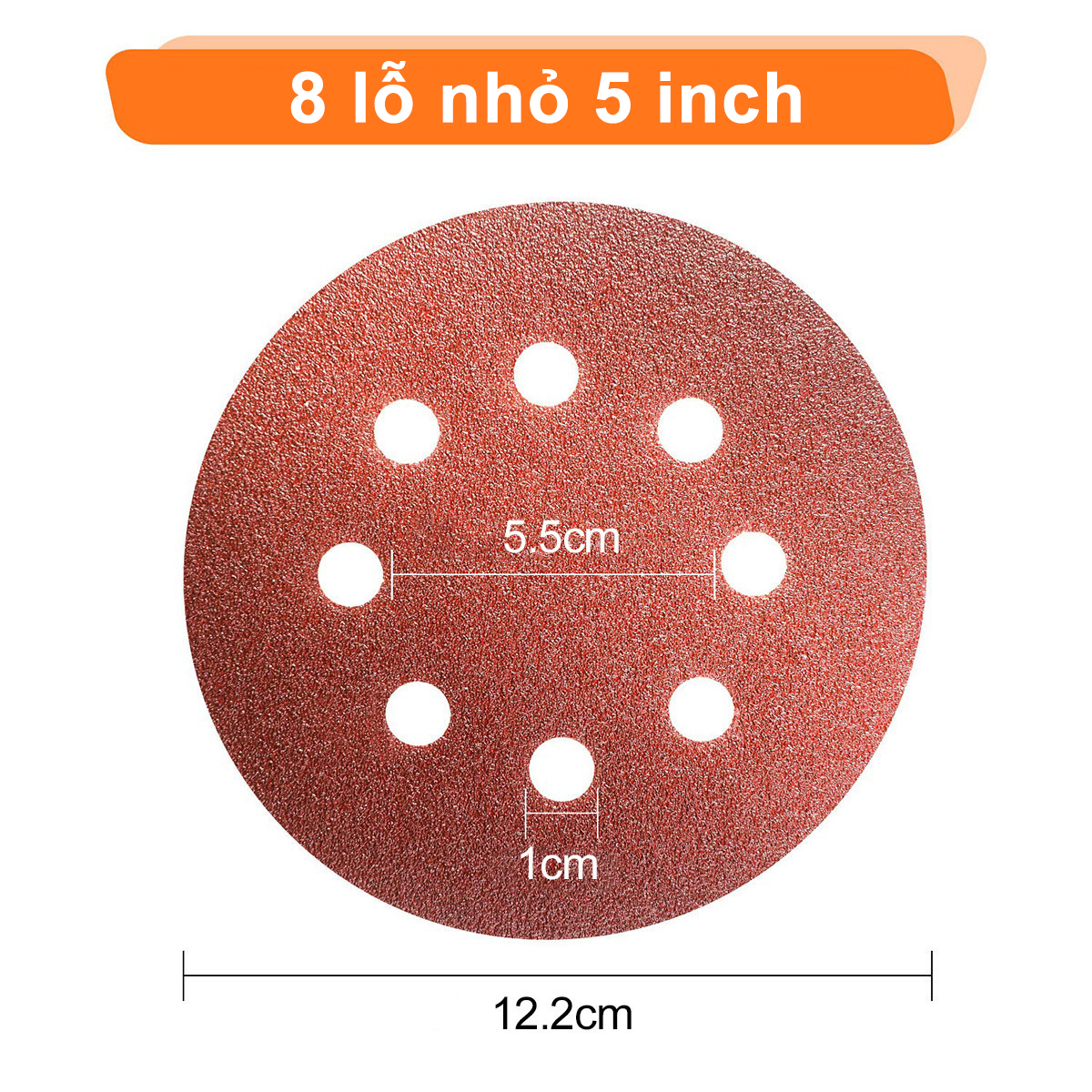 100 tờ Giấy nhám tròn 125mm đủ số grit Giấy Nhám Đĩa 5 Inches Đế Dán số 80 đến 400 - đường kính máy chà tường
