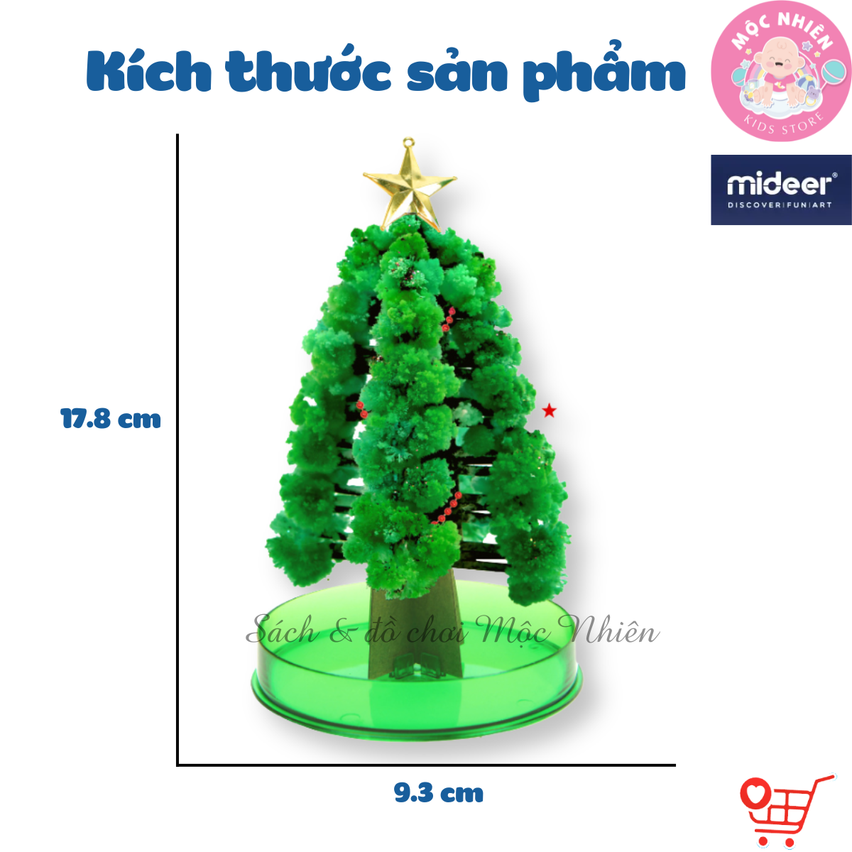 Cây thông Noel Mini để bàn phủ tuyết tự nở thần kỳ - Mideer Magic Christmas Tree - Quà Giáng sinh 2022 cho bé