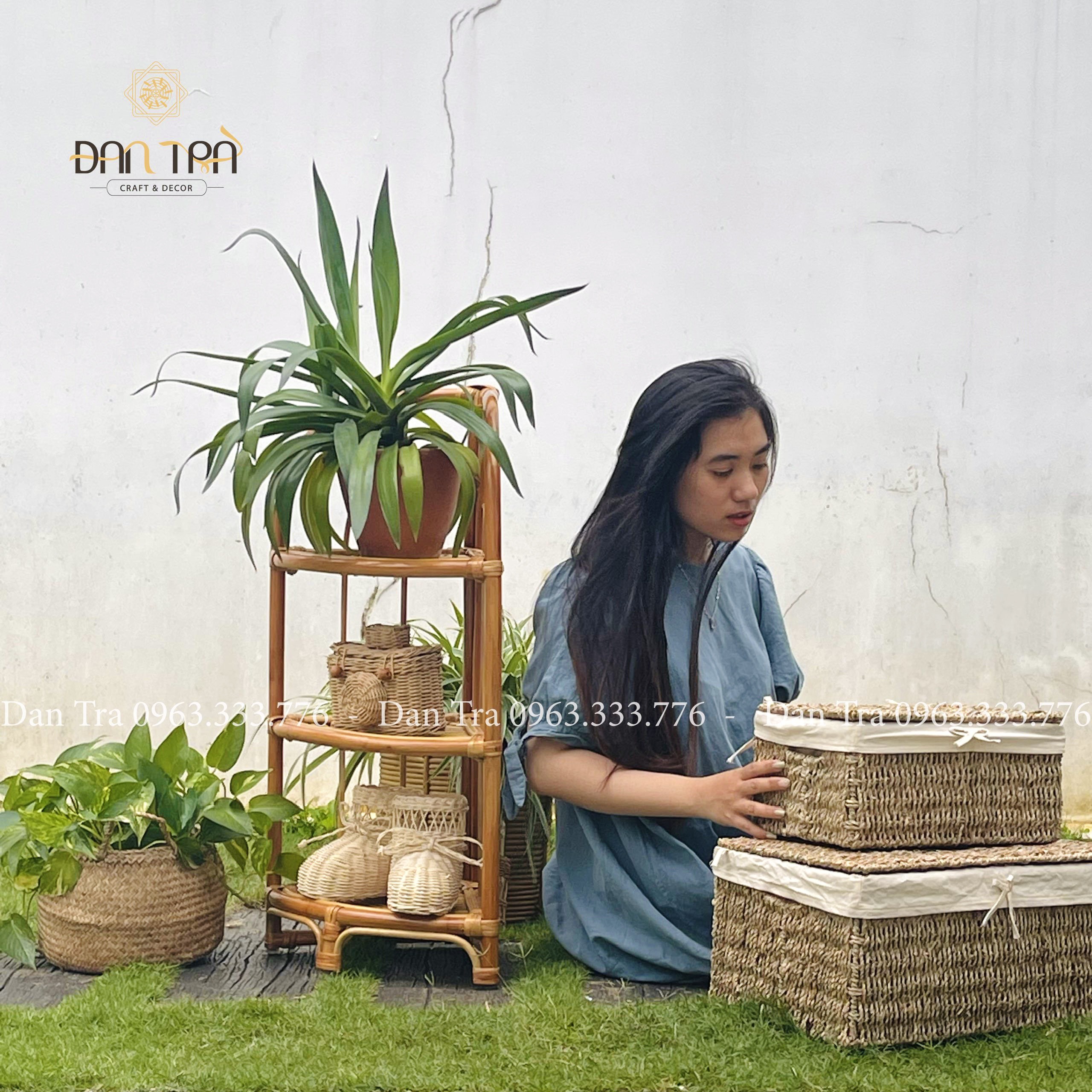 Kệ Mây Góc Trang Trí, Kệ Mây Decor Phòng Khách, Kệ Tủ Đựng Giày Dép ĐAN TRÀ