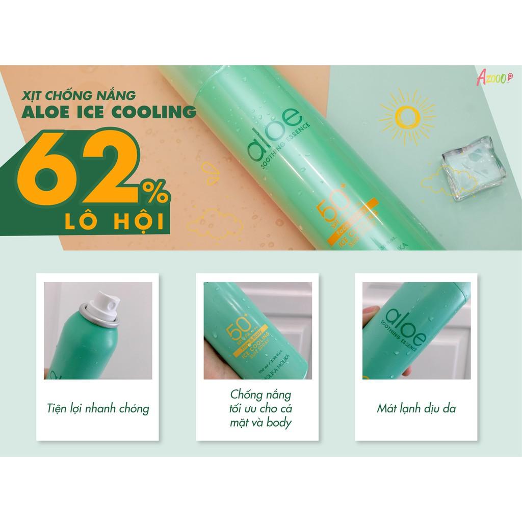 Xịt Chống Nắng Holika Holika Lô Hội Aloe Ice Cooling Sun Spray SPF 50+ PA++++ 100ml