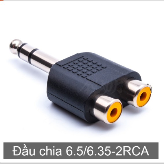 Đầu giắc chuyển đổi 6.5mm / 6.35mm Stereo ra 2 đầu AV / RCA