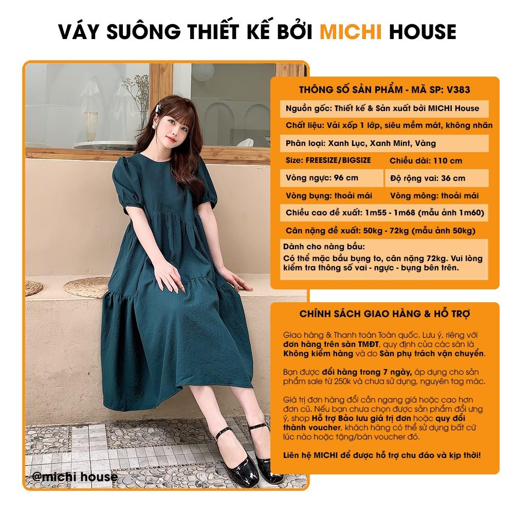 Đầm Babydoll Dáng Suông Dài MICHI House V383 Váy Xuông Chất Xốp Mát Freesize Dễ Mặc Xinh