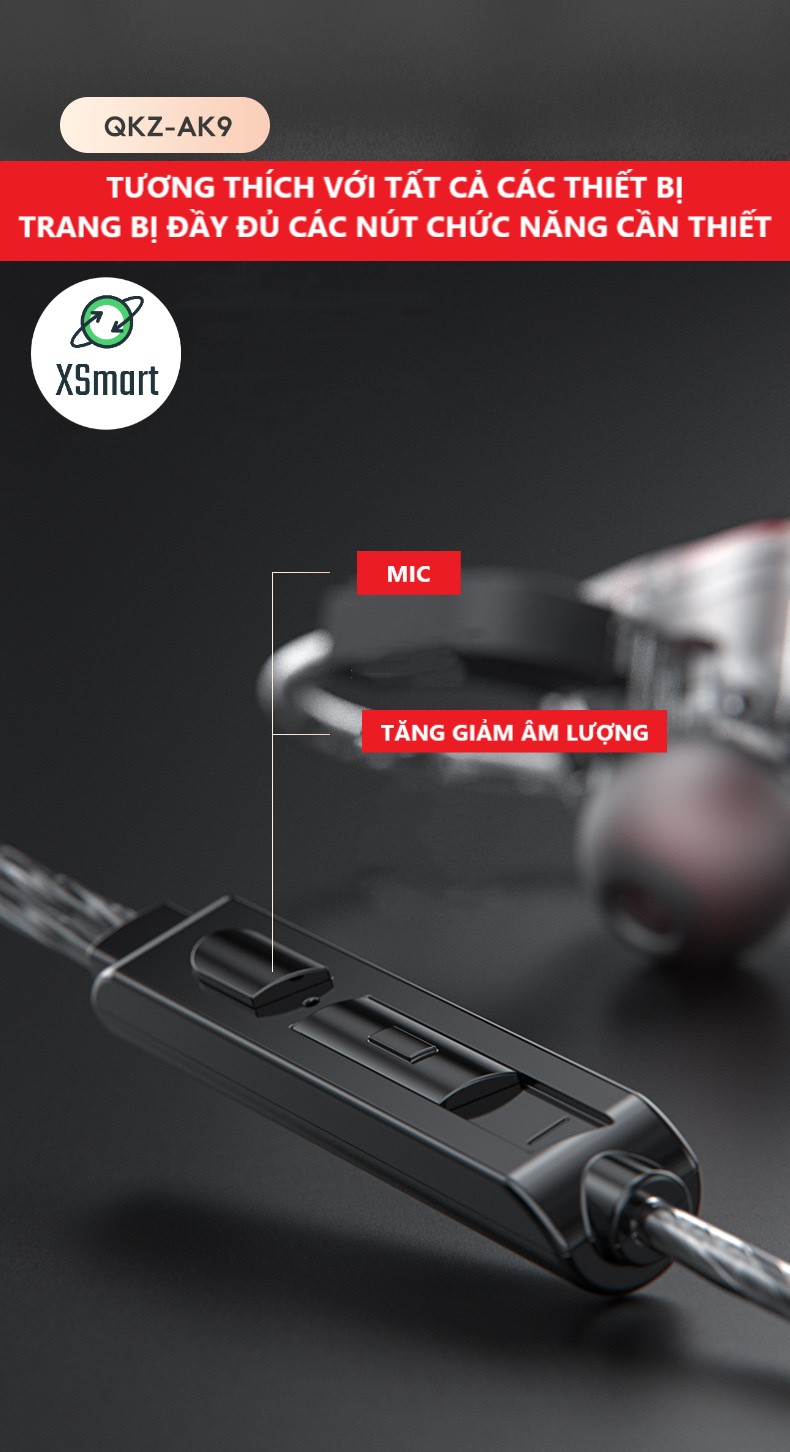 Tai Nghe Chống Ồn Có Dây XSmart AK9 Premium BASS 2021 Thế Hệ Mới, Giải Trí, Chơi Game Dùng Cho Cả Điện Thoại, Máy Tính - Hàng Chính Hãng