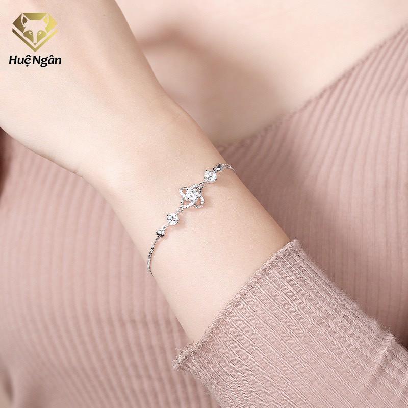 Lắc tay bạc Ý S925 Huệ Ngân - Cỏ bốn lá may mắn dây hộp RYB140087