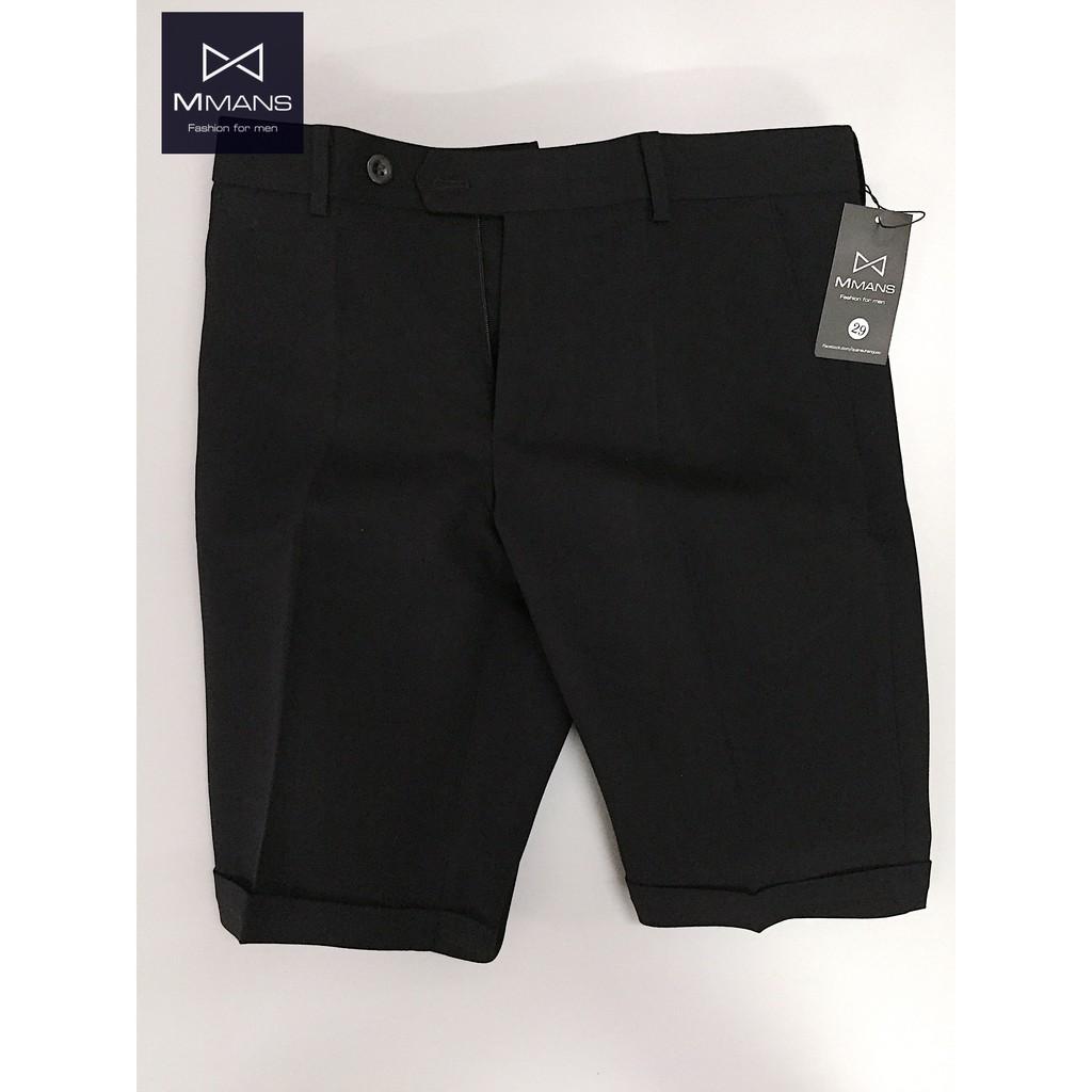 Quần short nam vải âu tây cực xịn chất co giãn kiểu dáng trẻ trung ôm body hàn quốc của MMANS - Short đen,32