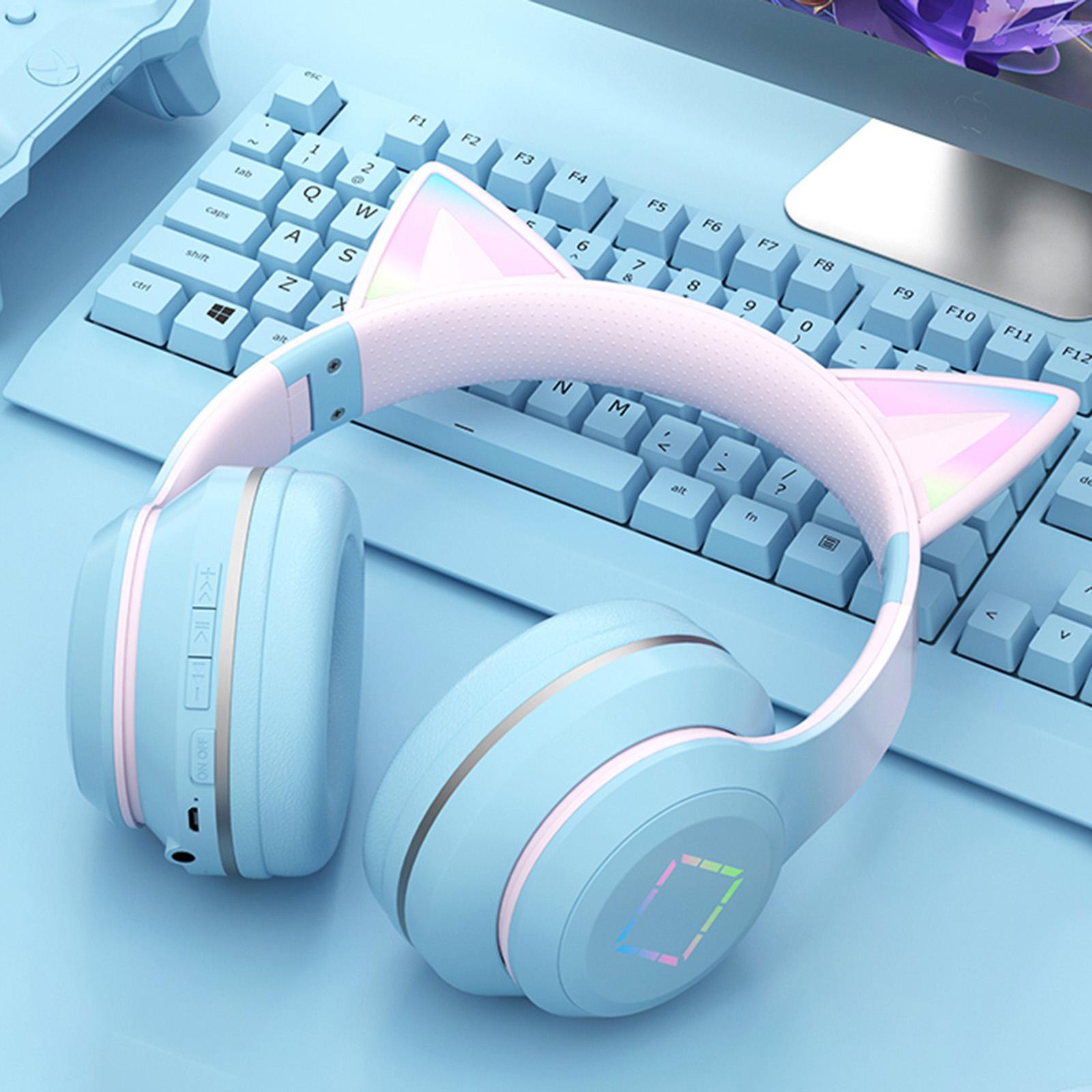 Over Ear Headphones RGB Light Low Latency Volume Control for Online Teaching