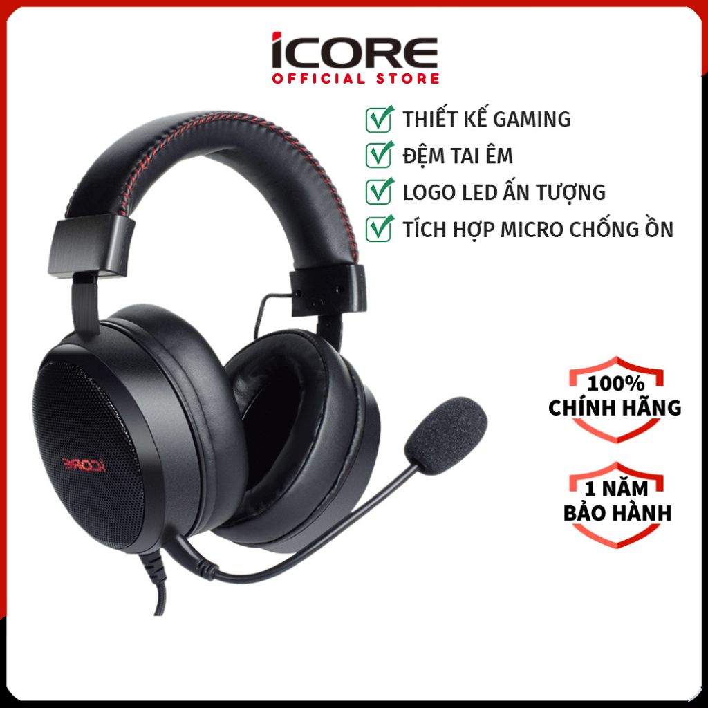 Tai nghe chụp tai Gaming có dây iCore G11 - Hàng Chính Hãng