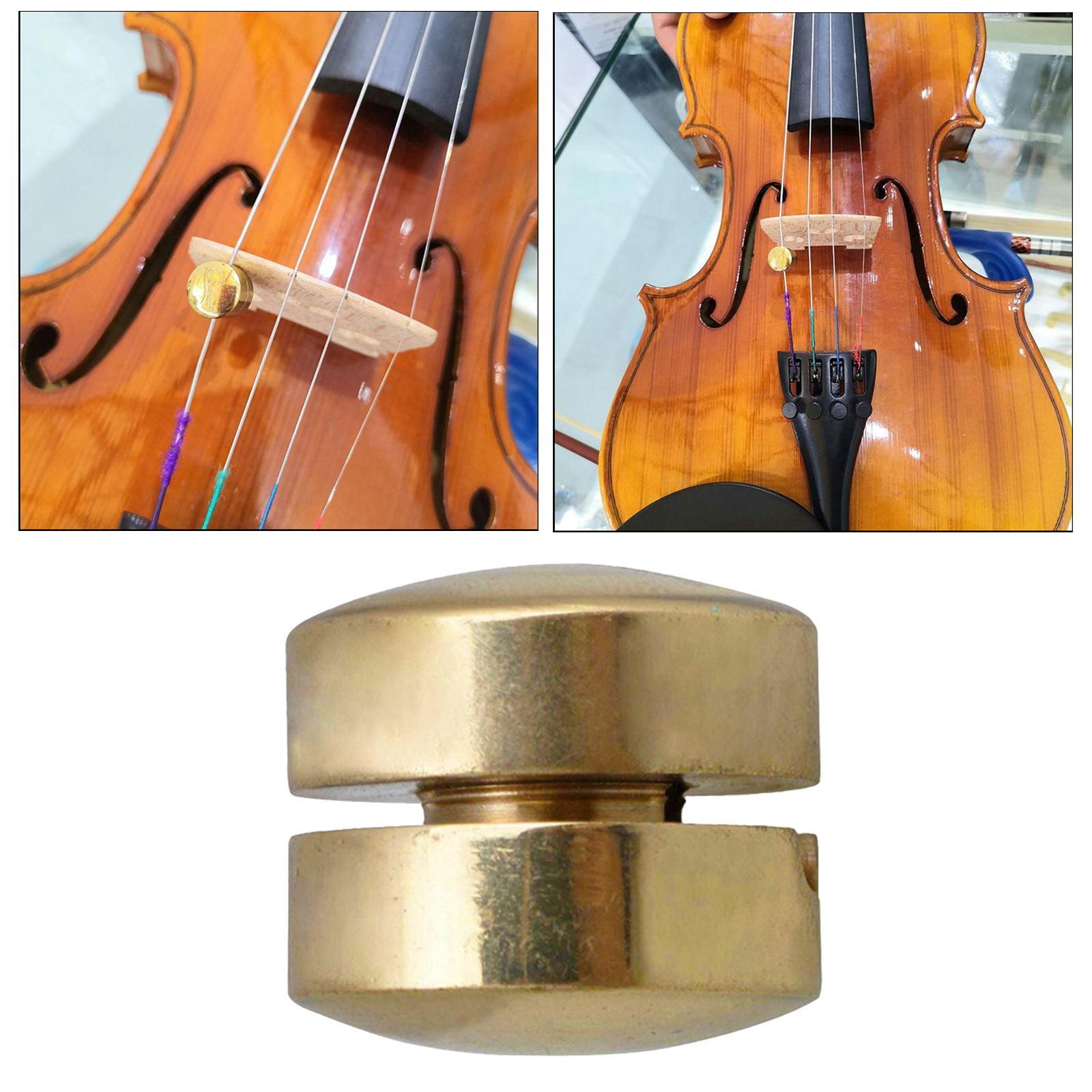 2x 1pc Cello Wolf Tone  Mute Instrument Suppressor Tube Eliminate, Golden, Brass
