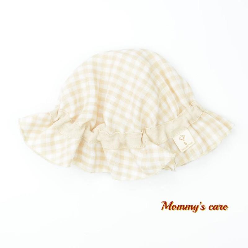 Mũ sơ sinh, mũ phơi nắng 100% organic cotton tự nhiên không tẩy nhuộm hóa chất an toàn cho bé
