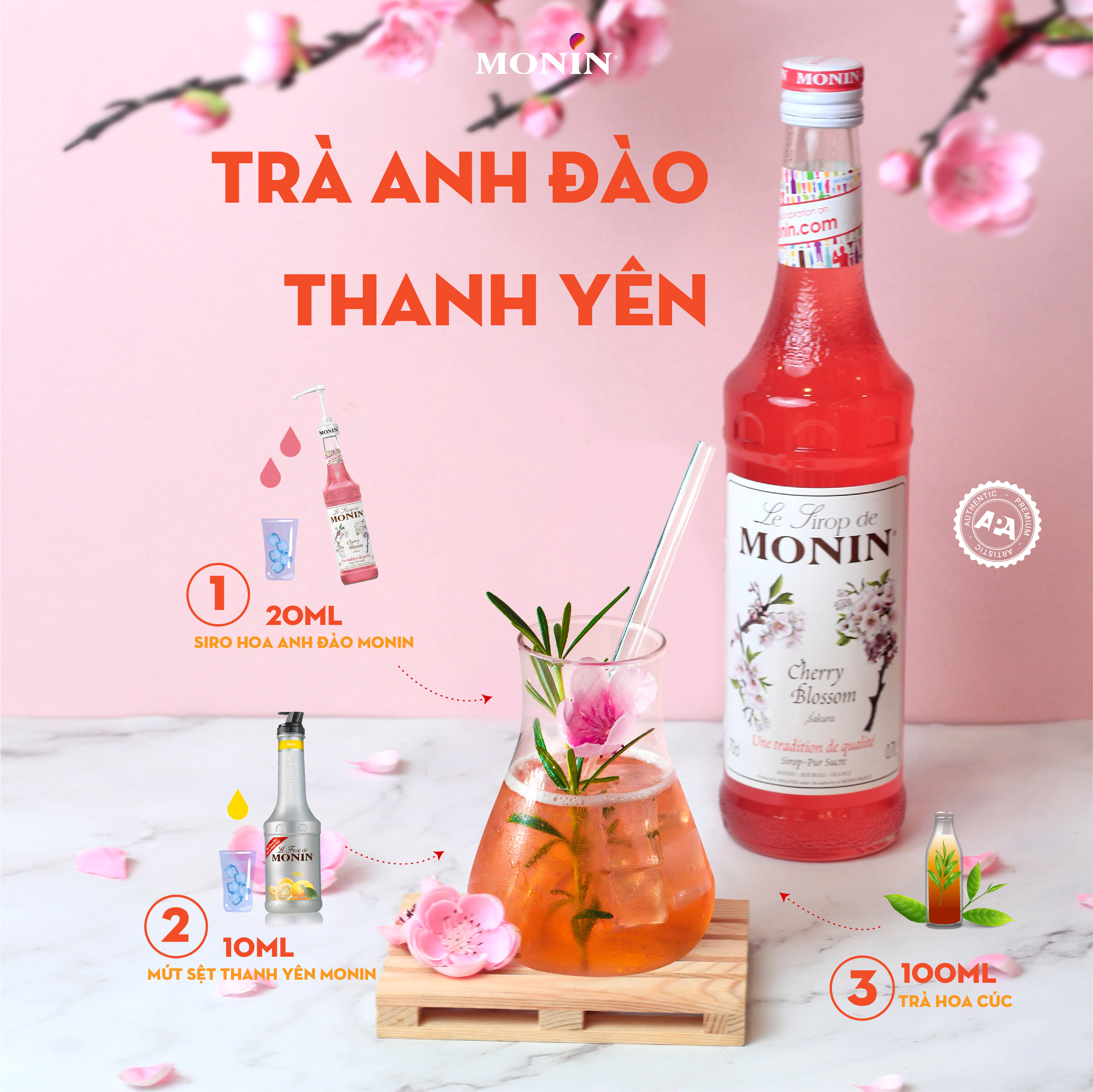 Siro Hoa Anh Đào MONIN - 700ML