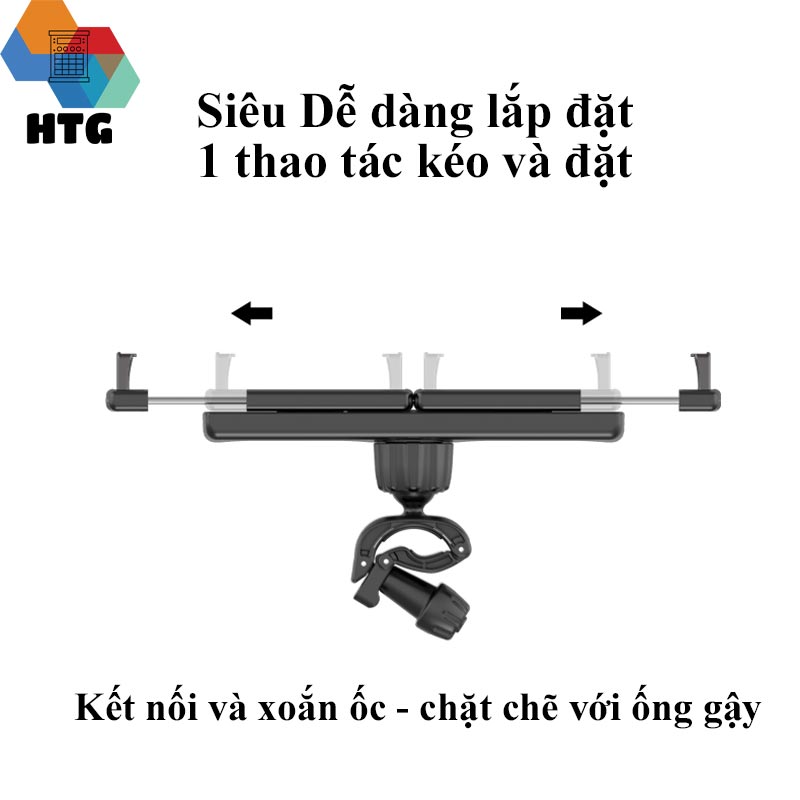 Giá đỡ kẹp điện thoại đôi CYKE C2, hỗ trợ livestream, quay phim video bằng điện thoại, máy tính bảng nhiều máy cùng lúc, gắn xe đạp, hàng chính hãng