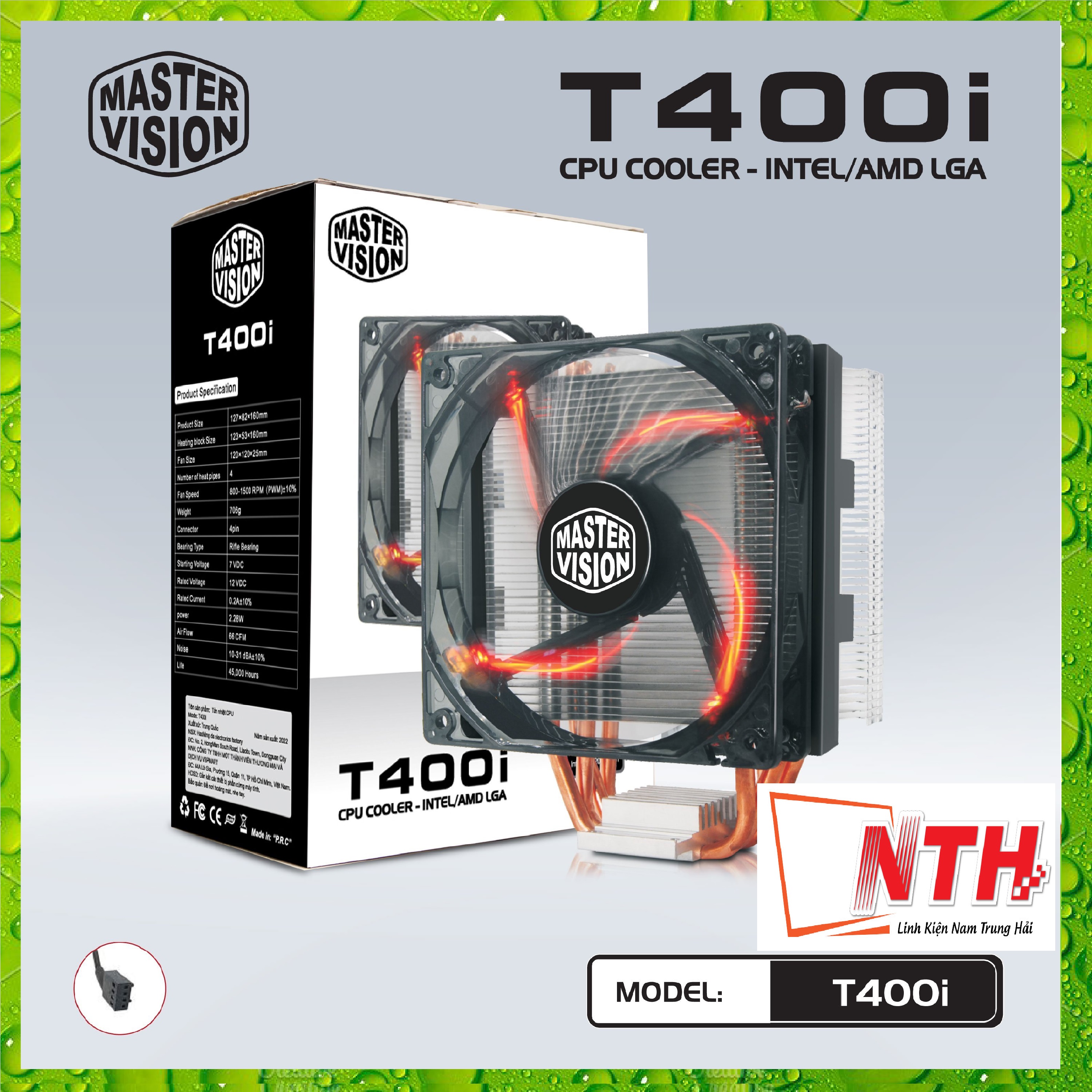 Fan T400i LED(Tản 4U, Fan 12cm, màu Đen, Full Socket)-hàng chính hãng