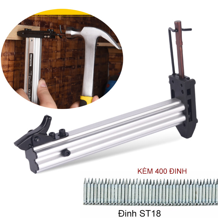 Dụng cụ hỗ trợ đóng đinh bê tông liên hoàn kèm hộp 400 đinh ST18P