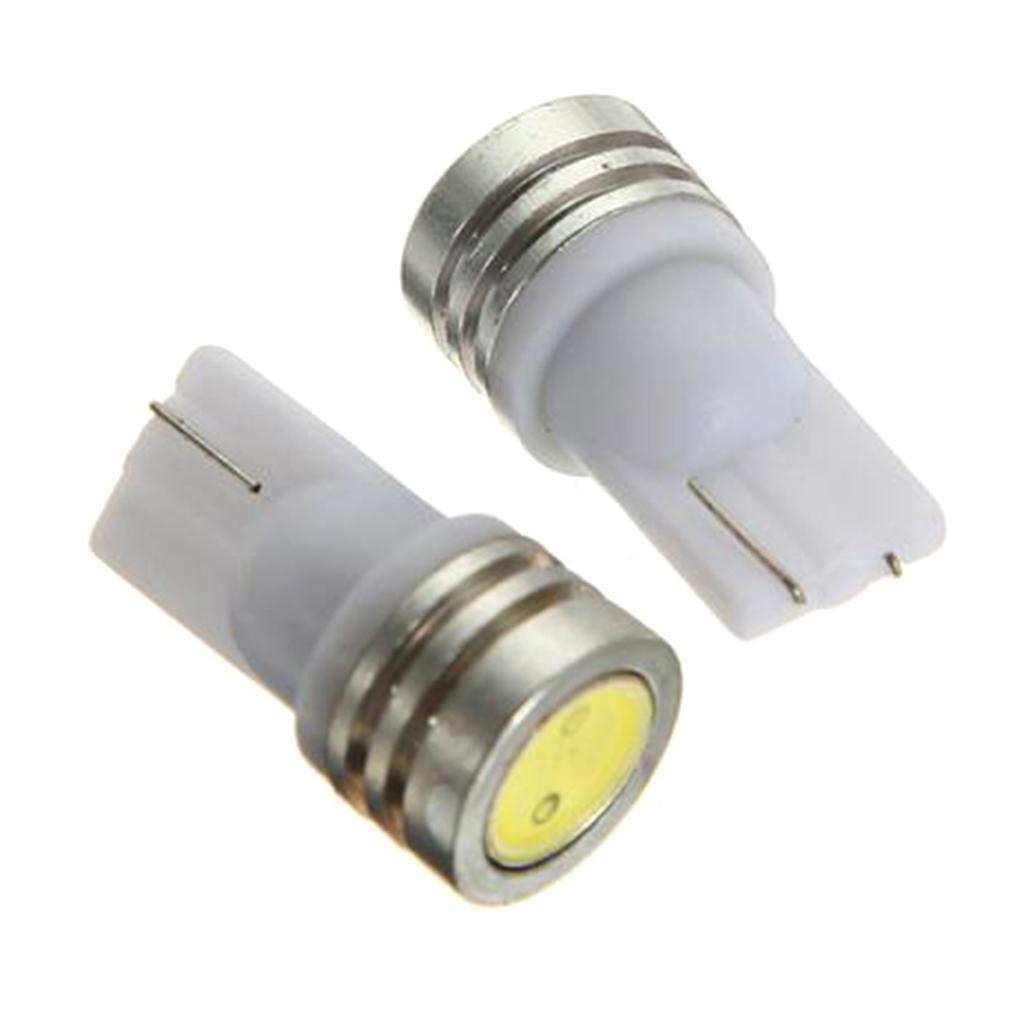 10x T10 1.5W LED Car Instrument Light Side Interior Wedge Bulbs - White
