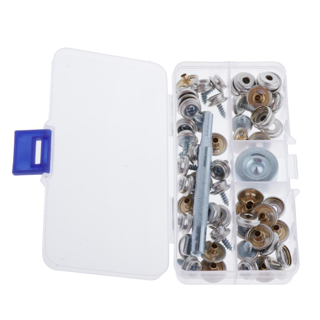 20 Sets Canvas Tarp Snap Button Fastener Buckle &amp; Setting Tool for Boat Cover