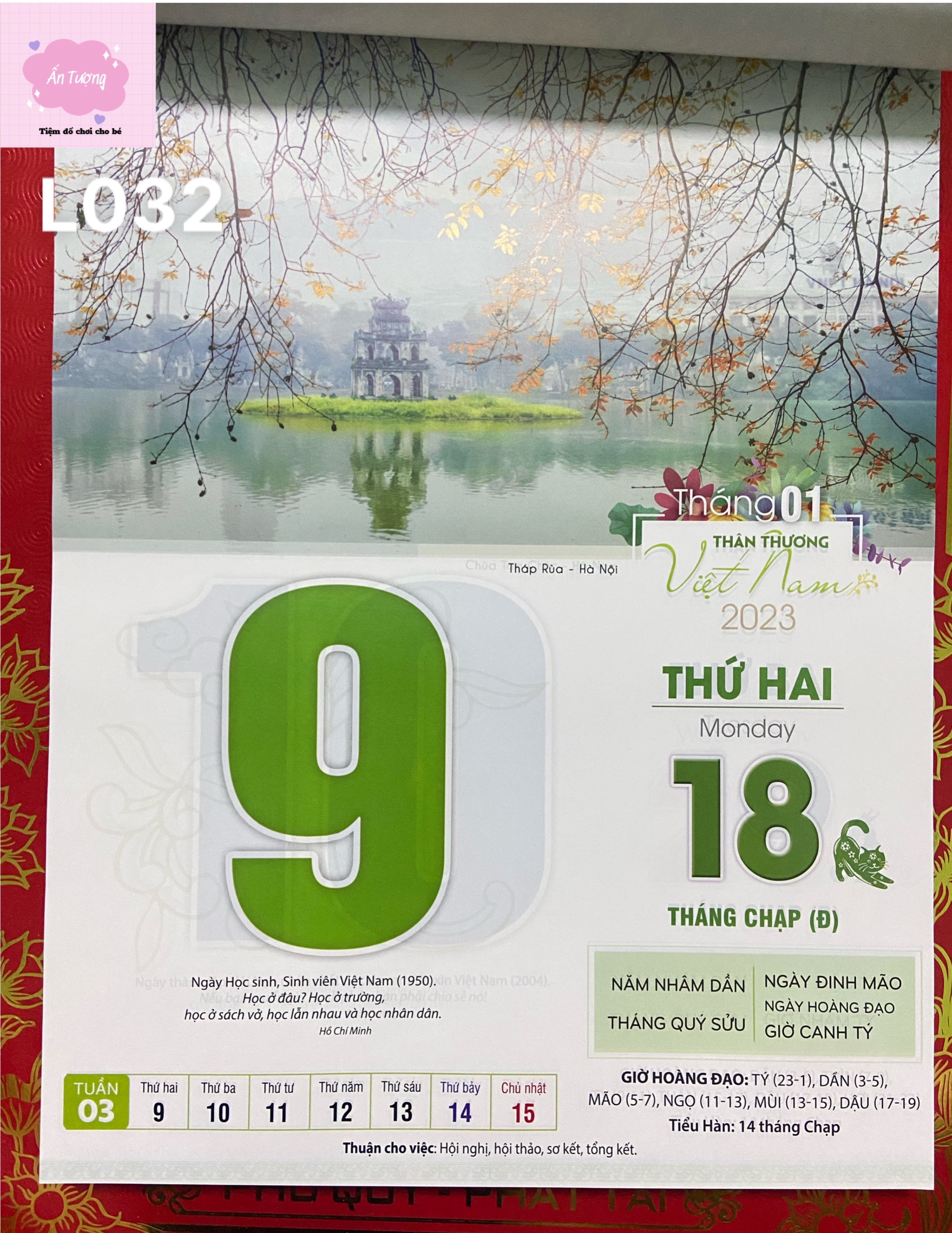 (Mua lịch tặng lịch) Bộ lịch Giáp Thìn 2024 - Lịch Bloc Cực Đại (25x35cm)- chủ đề &quot; Gốm Việt &quot; - L032
