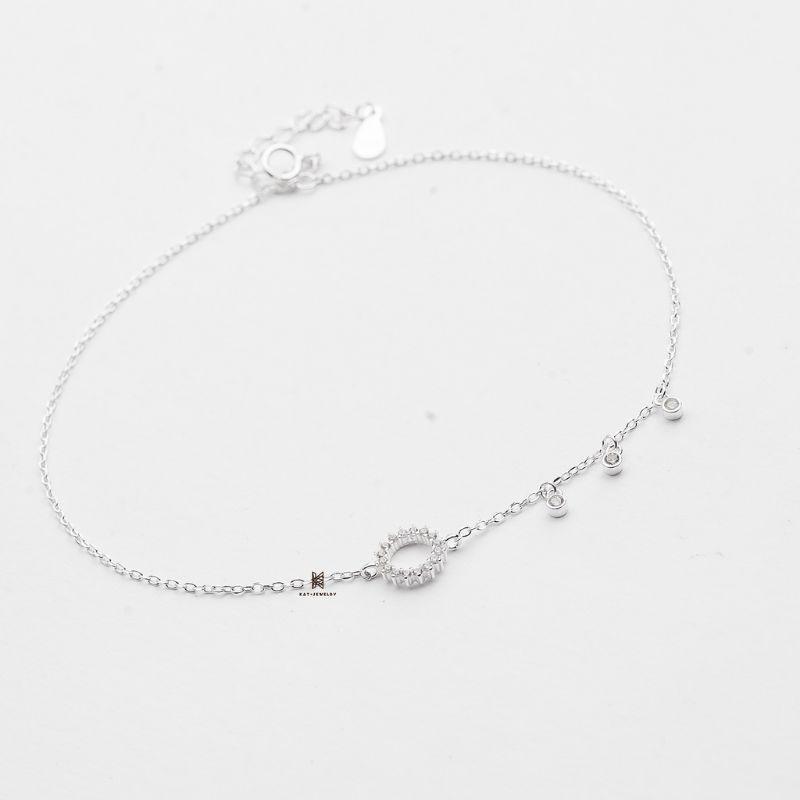 Lắc chân bạc đính đá cao cấp YN JEWELRY SL