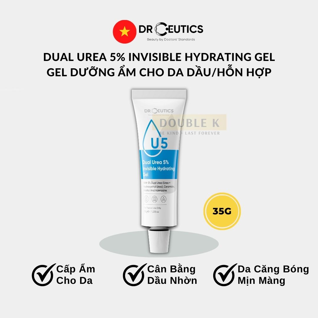 Gel Cấp Ẩm Cho Da Dầu Drceutics Dual Urea 5% Invisible Hydrating Gel - Double K