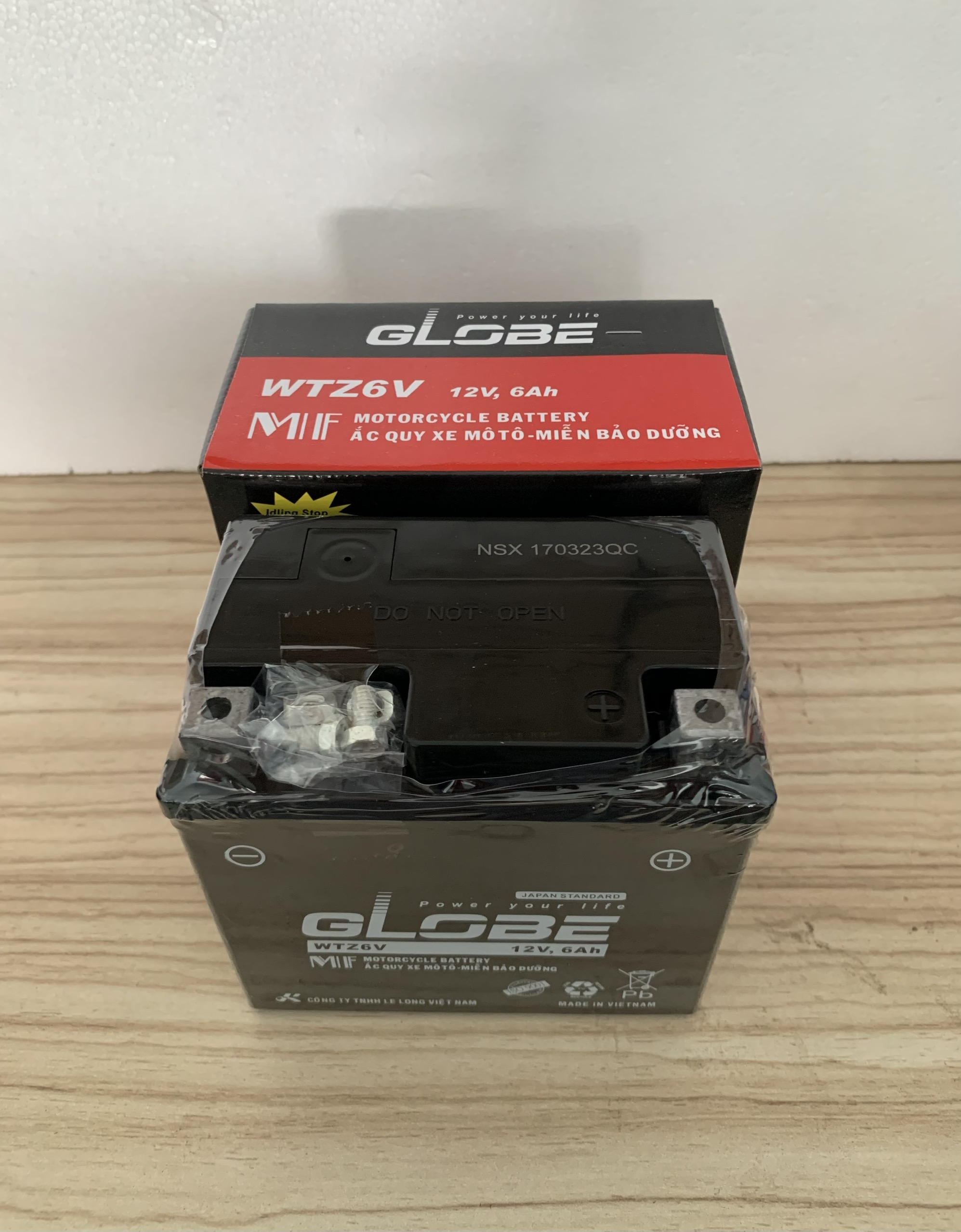 Ắc quy khô xe máy GLOBE WTZ6V 12V 6Ah Phù hợp cho AB 125, PCX, SH Mode, Vario,...