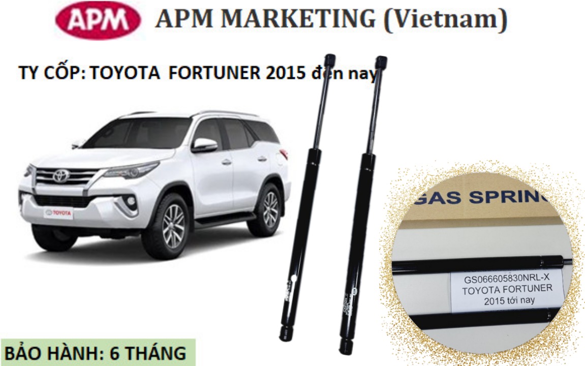 APM TY CỐP CHÍNH HÃNG TOYOTA FORTUNER ĐỜI MỚI (HÀNG CHÍNH HÃNG THEO XE) đời 2015-hiện tai mã hàng GS066605830NRL-X, BỘ TRÁI+ PHẢI, BẢO HÀNH 6 THÁNG LẮP ĐẶT 1 ĐỔI 1