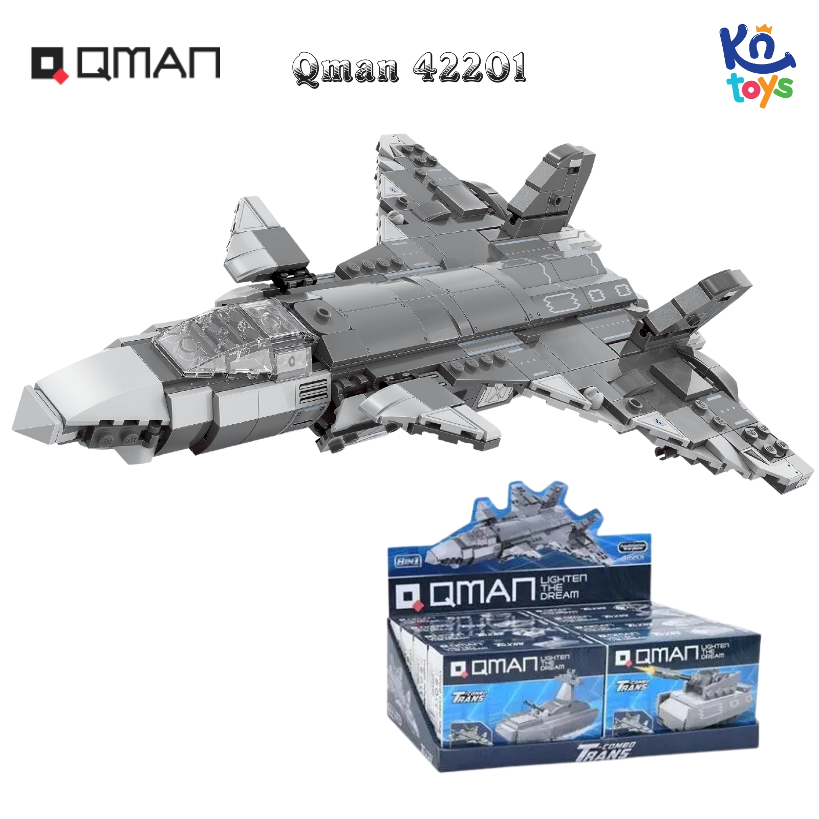 Đồ Chơi Xếp Hình, Lắp Ráp Qman 42201 - Máy Bay Chiến Đấu (523 mảnh ghép)