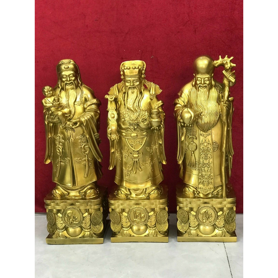 Bộ tam đa màu gold - Chất liệu đồng cao cấp
