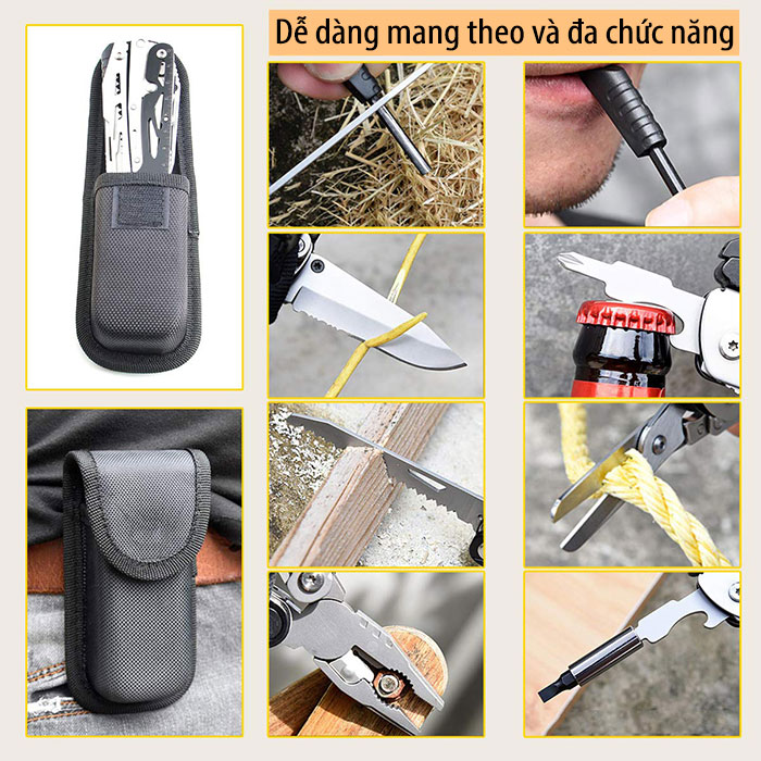 Dụng cụ đa năng 10 trong 1 MQ 039 kiểu dáng gấp gọn, đa năng cho mọi chuyến du lịch, nhỏ gọn thuận tiện mang theo người , Bộ kìm đa năng du lịch kèm túi đựng giao hàng nhanh