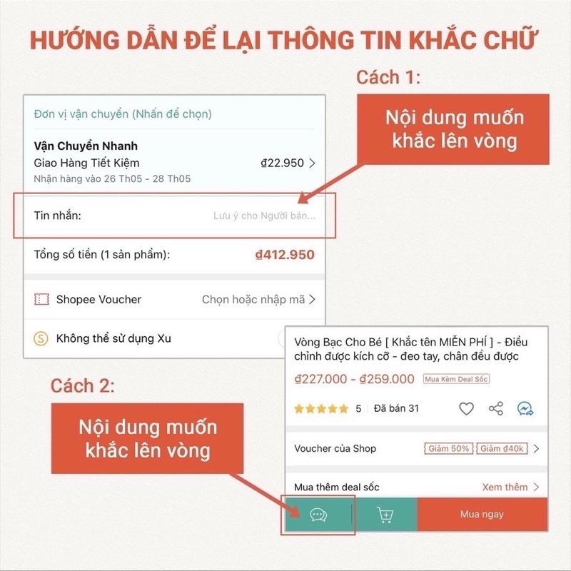 Vòng Cua Lắc tay khắc tên người người lớn, Nam nữ đều đeo được Lưu giữ lại những điều ý nghĩa - NomiShop