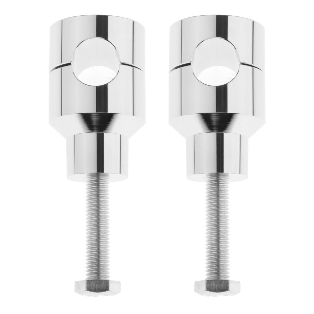 Chrome Round 22mm Handlebar Riser Clamp for Harley Kawasaki Suzuki Yamaha Honda