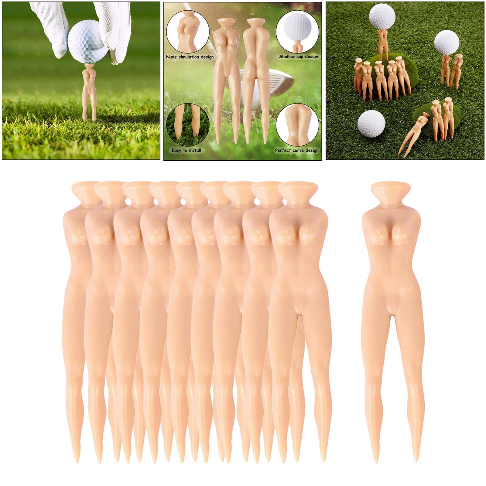 10pcs 3 Inch Plastic Golf Tees Lady Tees Woman Golf Tees Nude Lady Body Golf Tees for Golf Training Professional Golf Tees Golfer Gift Accessory