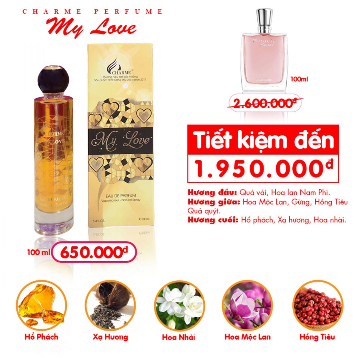 Nước Hoa Nữ Charme My Love 100ml