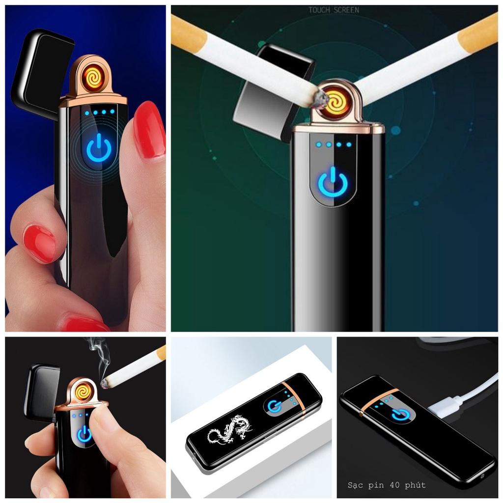 Bật lửa hộp quẹt cảm ứng điện tử hồng ngoại thông minh mẫu mới sạc USB loại tốt pin bền