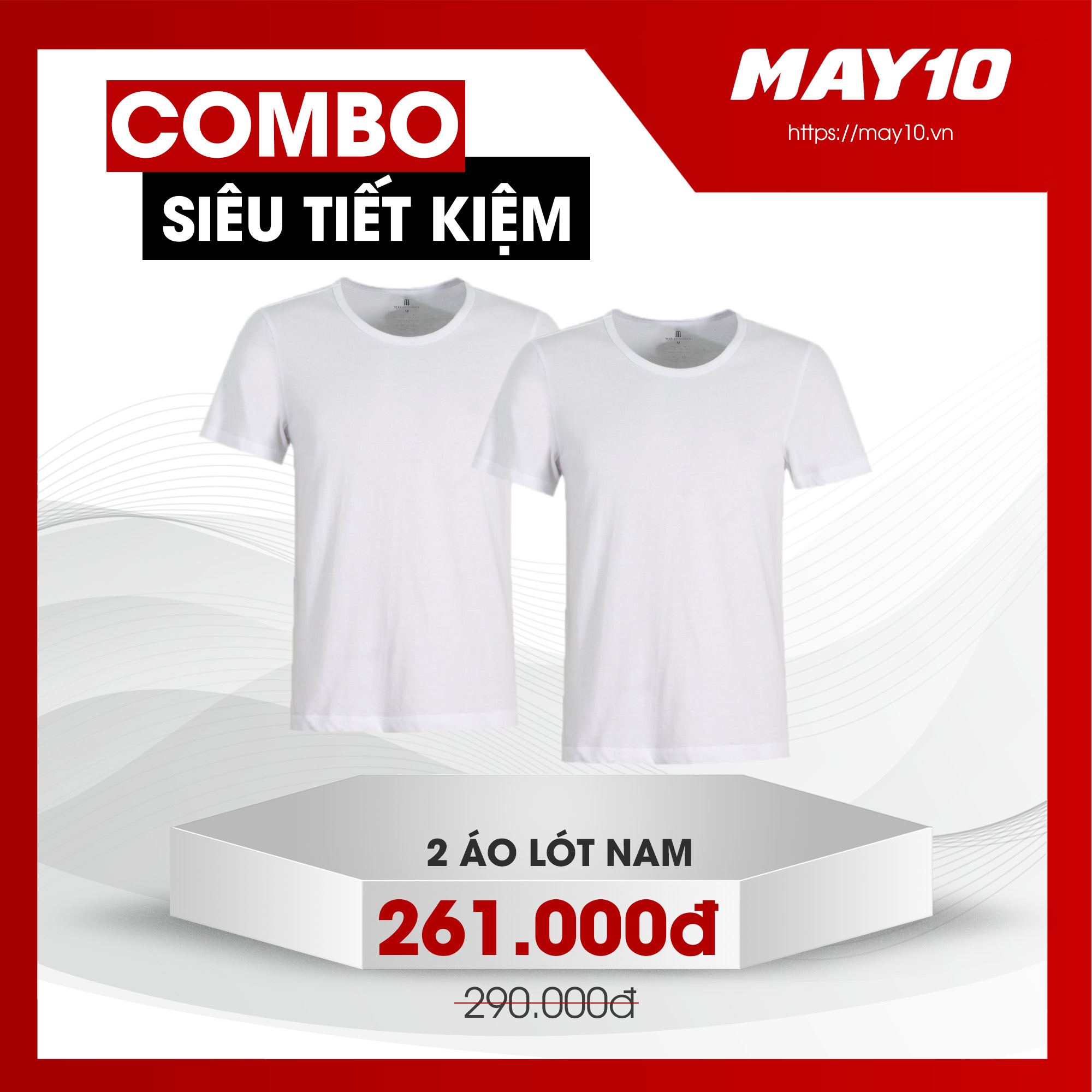 COMBO SIÊU TIẾT KIỆM 2ÁO LÓT CÓ TAY NAM MAY 10 (ÁO GIAO MÀU NGẪU NHIÊN)