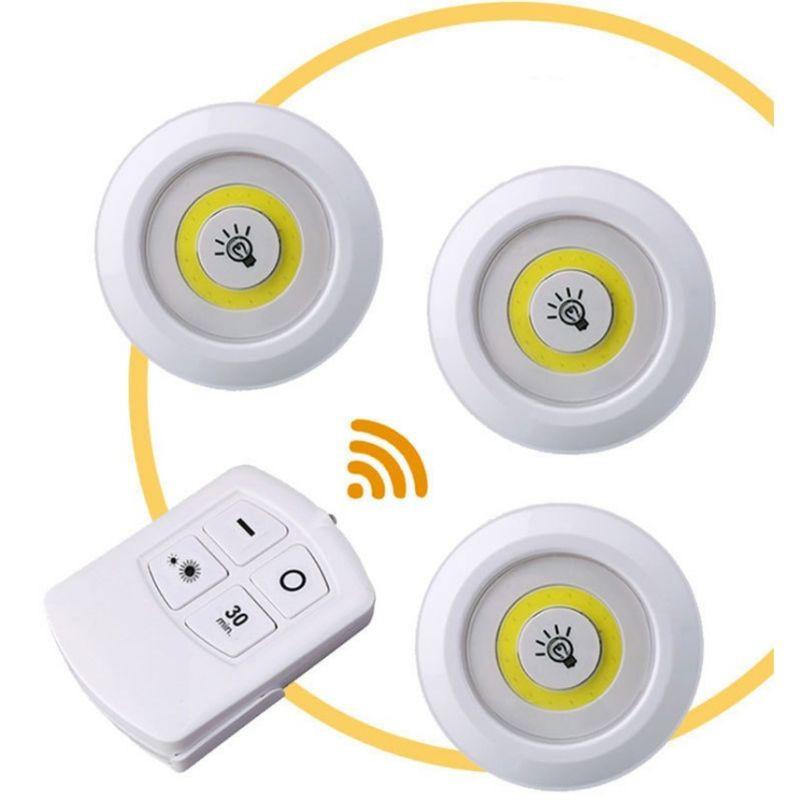 Bộ 3 đèn led cảm ứng dán tường có điều kiển